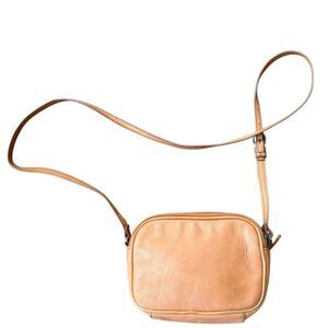 Mark & Graham Leather Crossbody Essential Camera Bag Purse Cognac
